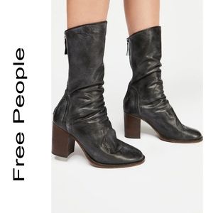 Free People Elle Block Heel Boots Black$198.00 Size 41/EU 10M US